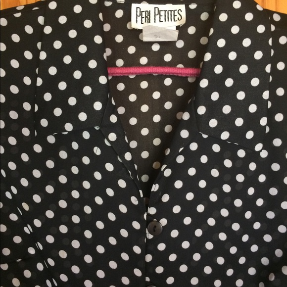 Vintage Shear Peri Petites Polka Dot Top - Picture 2 of 7